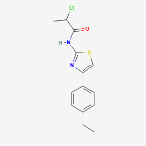 molecular formula C14H15ClN2OS B2408726 2-chloro-N-[4-(4-ethylphenyl)-1,3-thiazol-2-yl]propanamide CAS No. 728908-01-8