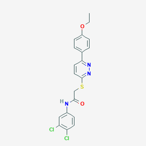 molecular formula C20H17Cl2N3O2S B2408727 N-(3,4-dichlorophenyl)-2-((6-(4-ethoxyphenyl)pyridazin-3-yl)thio)acetamide CAS No. 896054-50-5