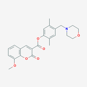 molecular formula C24H25NO6 B2408736 2,5-dimethyl-4-(morpholinomethyl)phenyl 8-methoxy-2-oxo-2H-chromene-3-carboxylate CAS No. 832685-40-2
