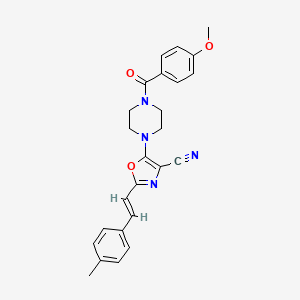 (E)-5-(4-(4-methoxybenzoyl)piperazin-1-yl)-2-(4-methylstyryl)oxazole-4-carbonitrile