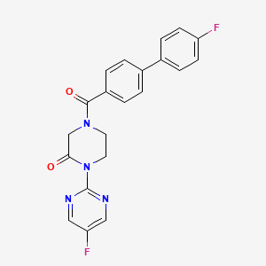 4-(4'-Fluoro-[1,1'-biphenyl]-4-carbonyl)-1-(5-fluoropyrimidin-2-yl)piperazin-2-one