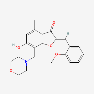 B2408753 (2Z)-6-hydroxy-2-[(2-methoxyphenyl)methylidene]-4-methyl-7-(morpholin-4-ylmethyl)-1-benzofuran-3-one CAS No. 903862-38-4