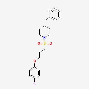 molecular formula C21H26FNO3S B2408782 4-苄基-1-((3-(4-氟苯氧基)丙基)磺酰基)哌啶 CAS No. 952983-64-1
