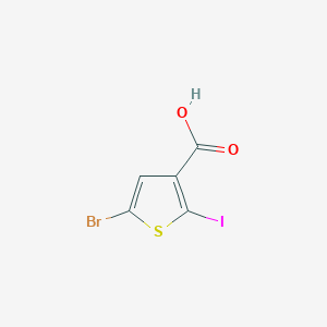 molecular formula C5H2BrIO2S B2408783 5-Bromo-2-iodothiophene-3-carboxylic acid CAS No. 1627754-36-2