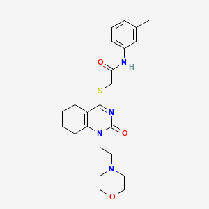 molecular formula C23H30N4O3S B2408786 2-((1-(2-morpholinoethyl)-2-oxo-1,2,5,6,7,8-hexahydroquinazolin-4-yl)thio)-N-(m-tolyl)acetamide CAS No. 898461-00-2