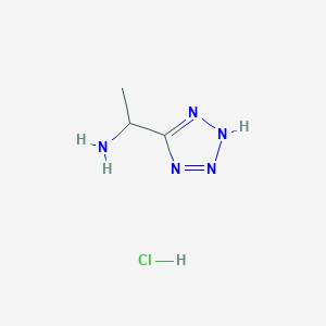 molecular formula C3H8ClN5 B2408787 1-(2H-Tetrazol-5-yl)ethanamine;hydrochloride CAS No. 57355-11-0