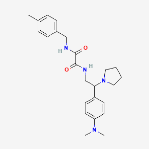 molecular formula C24H32N4O2 B2408788 N1-(2-(4-(dimethylamino)phenyl)-2-(pyrrolidin-1-yl)ethyl)-N2-(4-methylbenzyl)oxalamide CAS No. 941887-20-3