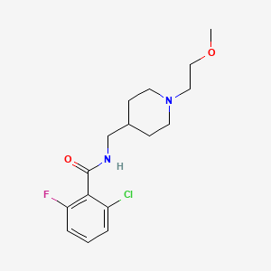 molecular formula C16H22ClFN2O2 B2408790 2-chloro-6-fluoro-N-((1-(2-methoxyethyl)piperidin-4-yl)methyl)benzamide CAS No. 953990-99-3