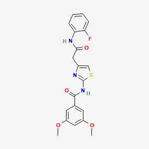 molecular formula C20H18FN3O4S B2408791 N-(4-(2-((2-fluorophenyl)amino)-2-oxoethyl)thiazol-2-yl)-3,5-dimethoxybenzamide CAS No. 921519-41-7