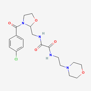 molecular formula C19H25ClN4O5 B2408792 N1-((3-(4-氯苯甲酰)噁唑烷-2-基)甲基)-N2-(2-吗啉基乙基)草酰胺 CAS No. 874805-04-6
