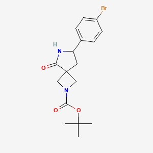 molecular formula C17H21BrN2O3 B2408794 叔丁基7-(4-溴苯基)-5-氧代-2,6-二氮杂螺[3.4]辛烷-2-羧酸酯 CAS No. 1823258-71-4
