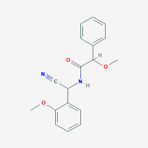 molecular formula C18H18N2O3 B2408824 N-[cyano(2-methoxyphenyl)methyl]-2-methoxy-2-phenylacetamide CAS No. 1797806-84-8