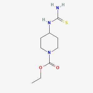 molecular formula C9H17N3O2S B2408826 Ethyl 4-(carbamothioylamino)piperidine-1-carboxylate CAS No. 294622-57-4