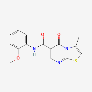 molecular formula C15H13N3O3S B2408829 N-(2-methoxyphenyl)-3-methyl-5-oxo-[1,3]thiazolo[3,2-a]pyrimidine-6-carboxamide CAS No. 851945-16-9