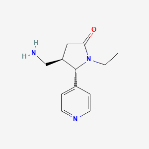 molecular formula C12H17N3O B2408844 rac-(4R,5S)-4-(aminomethyl)-1-ethyl-5-(pyridin-4-yl)pyrrolidin-2-one, trans CAS No. 1989638-20-1