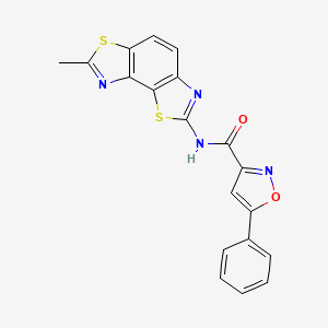 molecular formula C19H12N4O2S2 B2408906 N-(7-methyl-[1,3]thiazolo[5,4-e][1,3]benzothiazol-2-yl)-5-phenyl-1,2-oxazole-3-carboxamide CAS No. 1207000-85-8