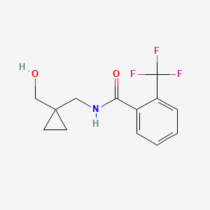 molecular formula C13H14F3NO2 B2408922 N-((1-(hydroxymethyl)cyclopropyl)methyl)-2-(trifluoromethyl)benzamide CAS No. 1251557-44-4