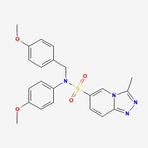 molecular formula C22H22N4O4S B2408928 N-(4-methoxyphenyl)-N-[(4-methoxyphenyl)methyl]-3-methyl-[1,2,4]triazolo[4,3-a]pyridine-6-sulfonamide CAS No. 1251652-66-0