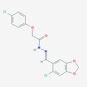 N'-[(E)-(6-chloro-1,3-benzodioxol-5-yl)methylidene]-2-(4-chlorophenoxy)acetohydrazide