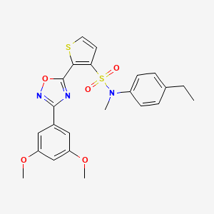 2-[3-(3,5-dimethoxyphenyl)-1,2,4-oxadiazol-5-yl]-N-(4-ethylphenyl)-N-methylthiophene-3-sulfonamide