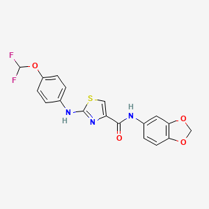 N-(benzo[d][1,3]dioxol-5-yl)-2-((4-(difluoromethoxy)phenyl)amino)thiazole-4-carboxamide
