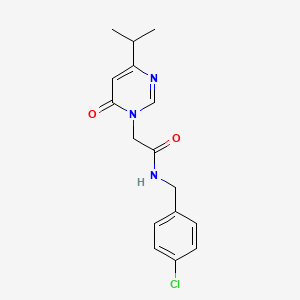 molecular formula C16H18ClN3O2 B2408948 N-(4-chlorobenzyl)-2-(4-isopropyl-6-oxopyrimidin-1(6H)-yl)acetamide CAS No. 1211673-46-9
