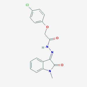 2-(4-chlorophenoxy)-N-[(E)-(1-methyl-2-oxoindol-3-ylidene)amino]acetamide