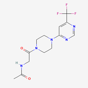 N-(2-oxo-2-(4-(6-(trifluoromethyl)pyrimidin-4-yl)piperazin-1-yl)ethyl)acetamide