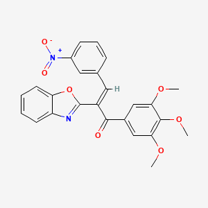 (E)-2-(benzo[d]oxazol-2-yl)-3-(3-nitrophenyl)-1-(3,4,5-trimethoxyphenyl)prop-2-en-1-one