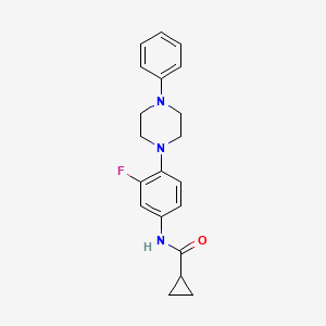molecular formula C20H22FN3O B2408973 N-[3-fluoro-4-(4-phenylpiperazin-1-yl)phenyl]cyclopropanecarboxamide CAS No. 478079-64-0