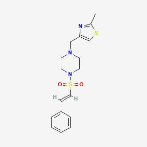 molecular formula C17H21N3O2S2 B2408995 2-methyl-4-[[4-[(E)-2-phenylethenyl]sulfonylpiperazin-1-yl]methyl]-1,3-thiazole CAS No. 1223868-12-9