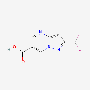 molecular formula C8H5F2N3O2 B2409012 2-(Difluoromethyl)pyrazolo[1,5-a]pyrimidine-6-carboxylic acid CAS No. 2248393-92-0