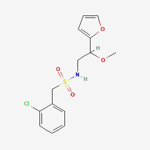 molecular formula C14H16ClNO4S B2409021 1-(2-chlorophenyl)-N-[2-(furan-2-yl)-2-methoxyethyl]methanesulfonamide CAS No. 1795295-99-6