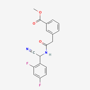 molecular formula C18H14F2N2O3 B2409027 Methyl 3-({[cyano(2,4-difluorophenyl)methyl]carbamoyl}methyl)benzoate CAS No. 1427977-61-4