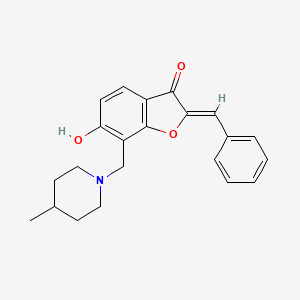 (Z)-2-benzylidene-6-hydroxy-7-((4-methylpiperidin-1-yl)methyl)benzofuran-3(2H)-one