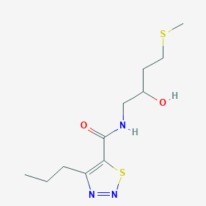 molecular formula C11H19N3O2S2 B2409039 N-(2-Hydroxy-4-methylsulfanylbutyl)-4-propylthiadiazole-5-carboxamide CAS No. 2320210-95-3