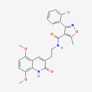 3-(2-chlorophenyl)-N-(2-(5,8-dimethoxy-2-oxo-1,2-dihydroquinolin-3-yl)ethyl)-5-methylisoxazole-4-carboxamide