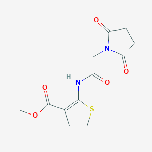 molecular formula C12H12N2O5S B2409069 Methyl 2-(2-(2,5-dioxopyrrolidin-1-yl)acetamido)thiophene-3-carboxylate CAS No. 888412-90-6