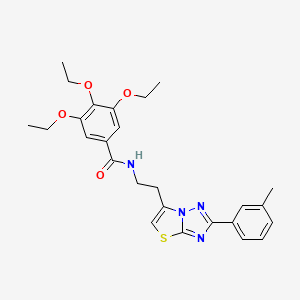 molecular formula C26H30N4O4S B2409074 3,4,5-triethoxy-N-(2-(2-(m-tolyl)thiazolo[3,2-b][1,2,4]triazol-6-yl)ethyl)benzamide CAS No. 894023-26-8