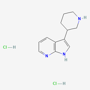 molecular formula C12H17Cl2N3 B2409079 3-{1H-pyrrolo[2,3-b]pyridin-3-yl}piperidine dihydrochloride CAS No. 2059975-85-6