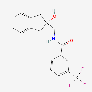 molecular formula C18H16F3NO2 B2409085 N-((2-hydroxy-2,3-dihydro-1H-inden-2-yl)methyl)-3-(trifluoromethyl)benzamide CAS No. 2034407-24-2