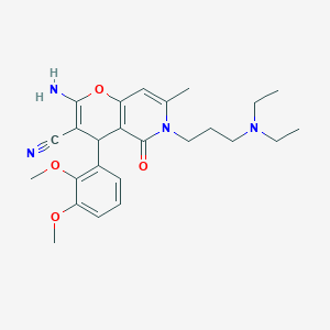 molecular formula C25H32N4O4 B2409094 2-amino-6-(3-(diethylamino)propyl)-4-(2,3-dimethoxyphenyl)-7-methyl-5-oxo-5,6-dihydro-4H-pyrano[3,2-c]pyridine-3-carbonitrile CAS No. 836626-54-1