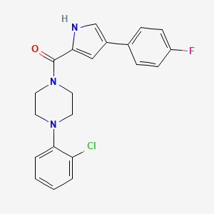 molecular formula C21H19ClFN3O B2409140 (4-(2-chlorophenyl)piperazin-1-yl)(4-(4-fluorophenyl)-1H-pyrrol-2-yl)methanone CAS No. 1219911-87-1