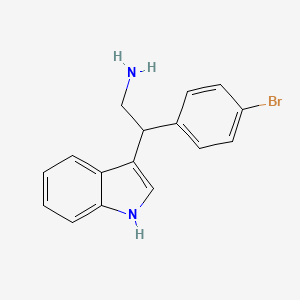 molecular formula C16H15BrN2 B2409142 2-(4-bromophenyl)-2-(1H-indol-3-yl)ethan-1-amine CAS No. 881045-01-8