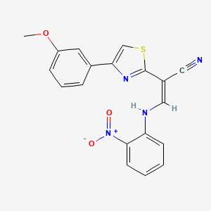 (Z)-2-(4-(3-methoxyphenyl)thiazol-2-yl)-3-((2-nitrophenyl)amino)acrylonitrile
