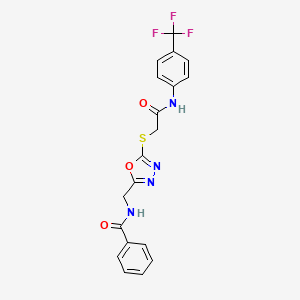 N-((5-((2-oxo-2-((4-(trifluoromethyl)phenyl)amino)ethyl)thio)-1,3,4-oxadiazol-2-yl)methyl)benzamide