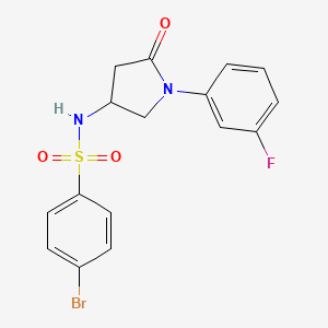 4-bromo-N-(1-(3-fluorophenyl)-5-oxopyrrolidin-3-yl)benzenesulfonamide