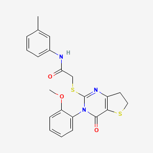 2-((3-(2-methoxyphenyl)-4-oxo-3,4,6,7-tetrahydrothieno[3,2-d]pyrimidin-2-yl)thio)-N-(m-tolyl)acetamide
