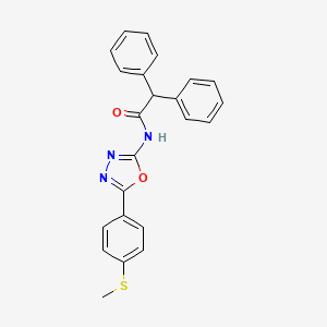 molecular formula C23H19N3O2S B2409189 N-{5-[4-(methylsulfanyl)phenyl]-1,3,4-oxadiazol-2-yl}-2,2-diphenylacetamide CAS No. 898449-82-6