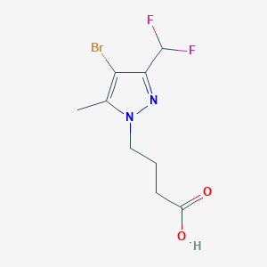 4-[4-Bromo-3-(difluoromethyl)-5-methylpyrazol-1-yl]butanoic acid